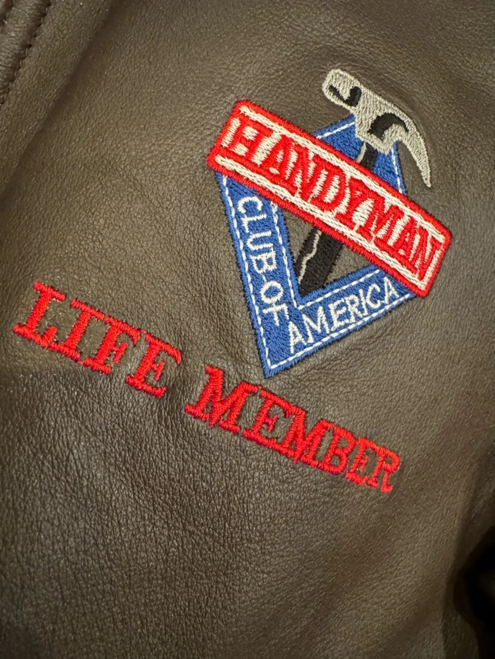 Handyman of American Vintage Brown Leather Bomber Jacket Coat Men’s Large 90s